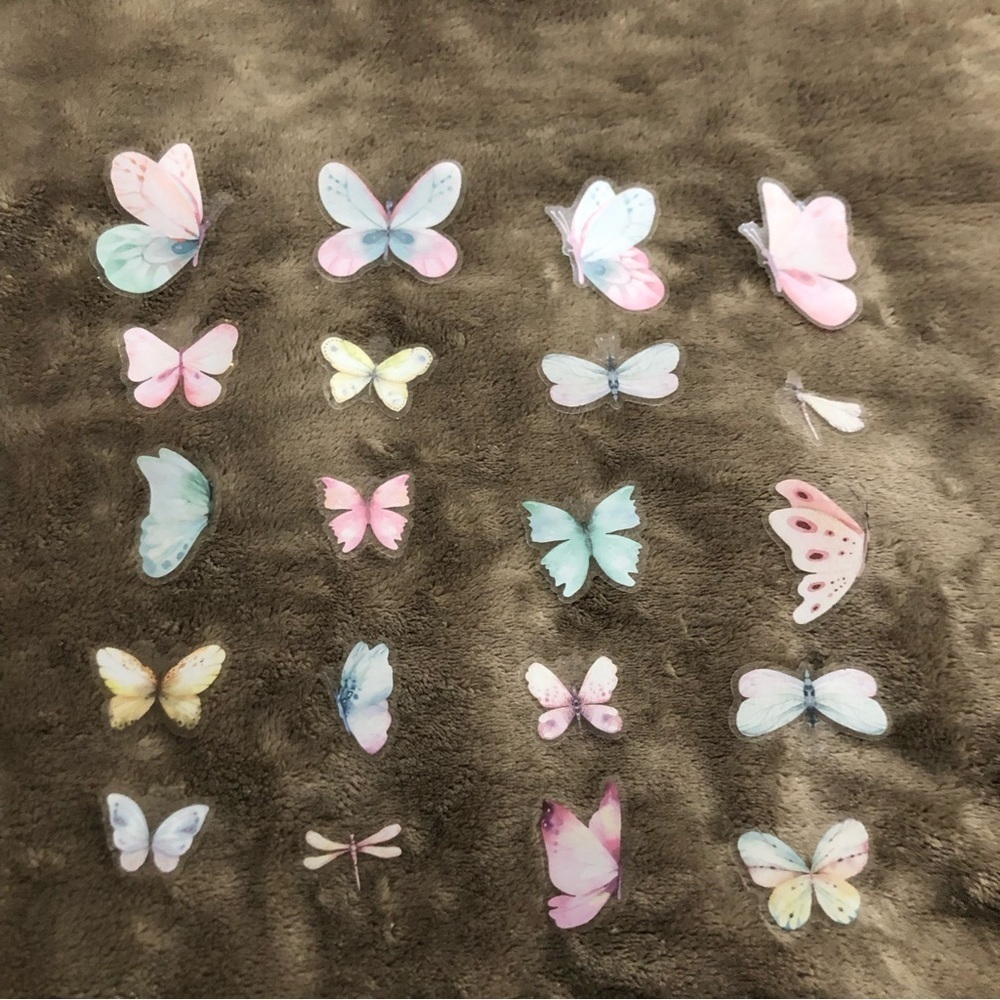 20 No Repeat Colorful Butterfly Theme Stickers
